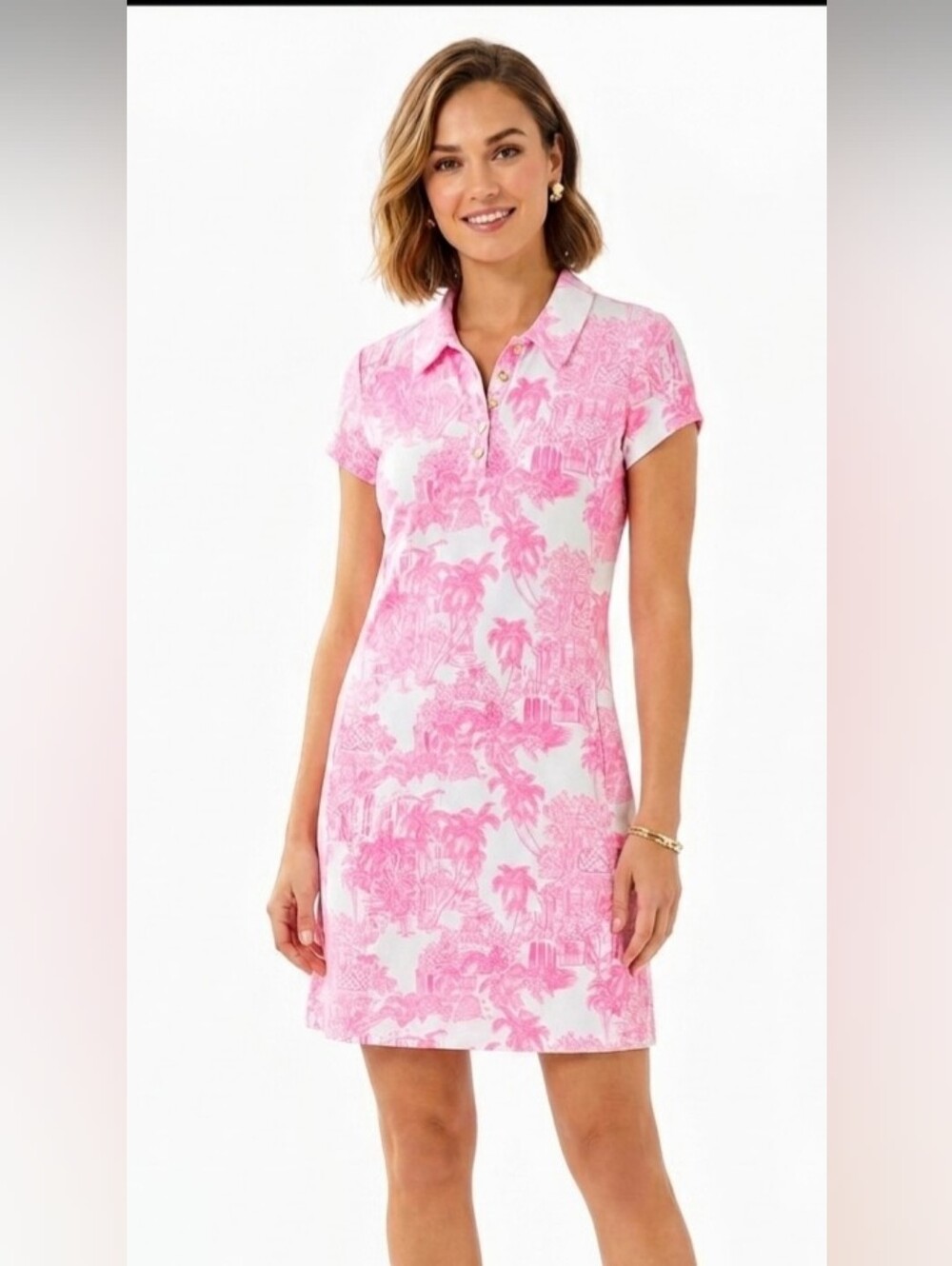 Lilly Pulitzer Luxletic Frida Scallop Polo Dress Size L